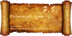 Polereczki Irma névjegykártya